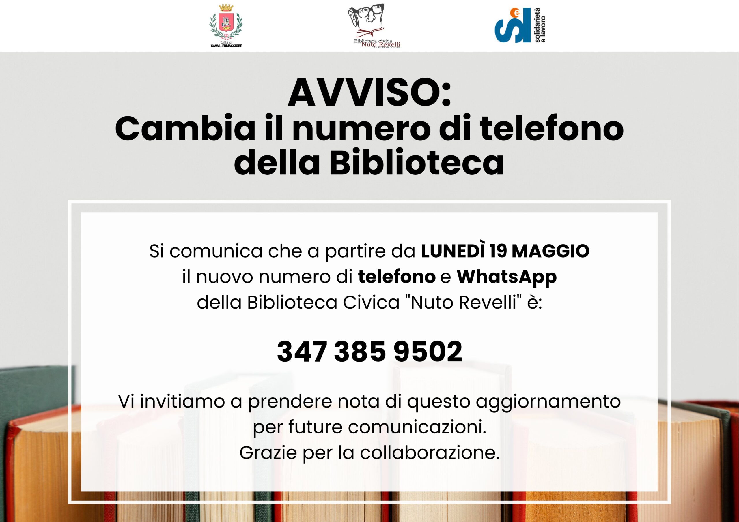 NUOVO NUMERO DI TELEFONO Biblioteca